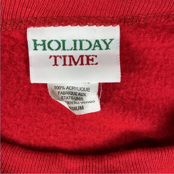 Vintage Holiday Time Christmas Crewneck Sweatshirt Retro 90s 80s size medium - Picture 6 of 7